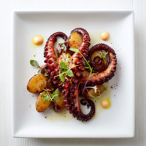 Charred Octopus with Fingerling Potatoes & Smoked Paprika Aioli