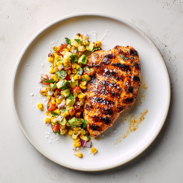 Chicken Breast with Charred Corn & Avocado Salsa