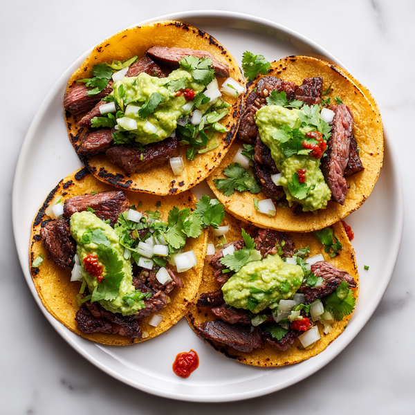 Skirt Steak Tacos with Avocado Salsa Verde