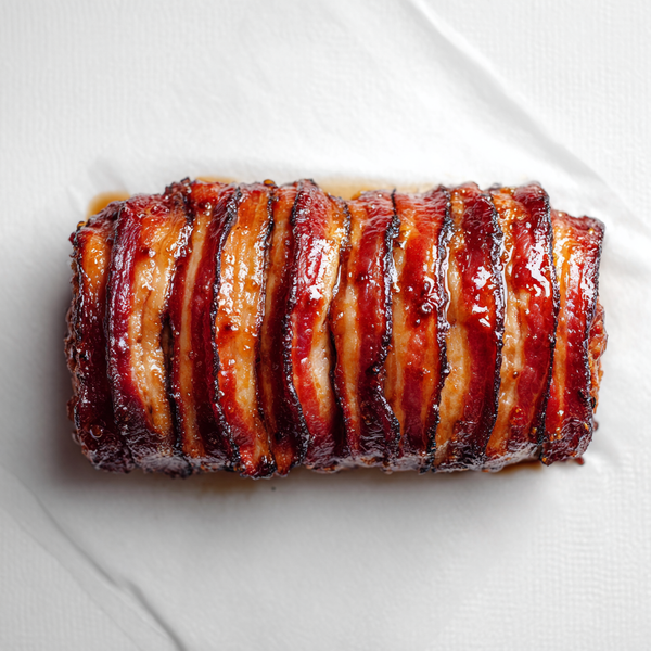Cherrywood Bacon Wrapped Meatloaf with Maple Dijon Glaze