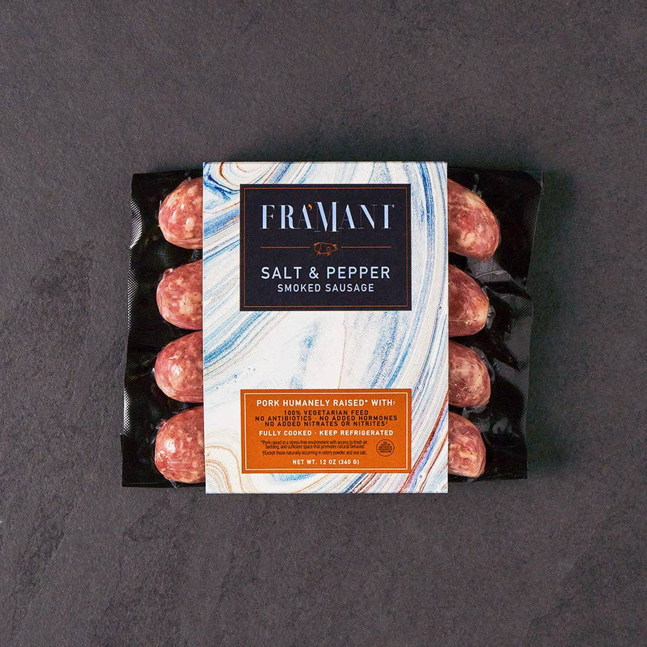 Salt & Pepper Fully Cooked Sausage 12 oz – Fra Mani
