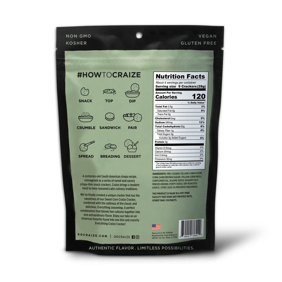 Toasted Snack Crackers Everything 4oz - Craize