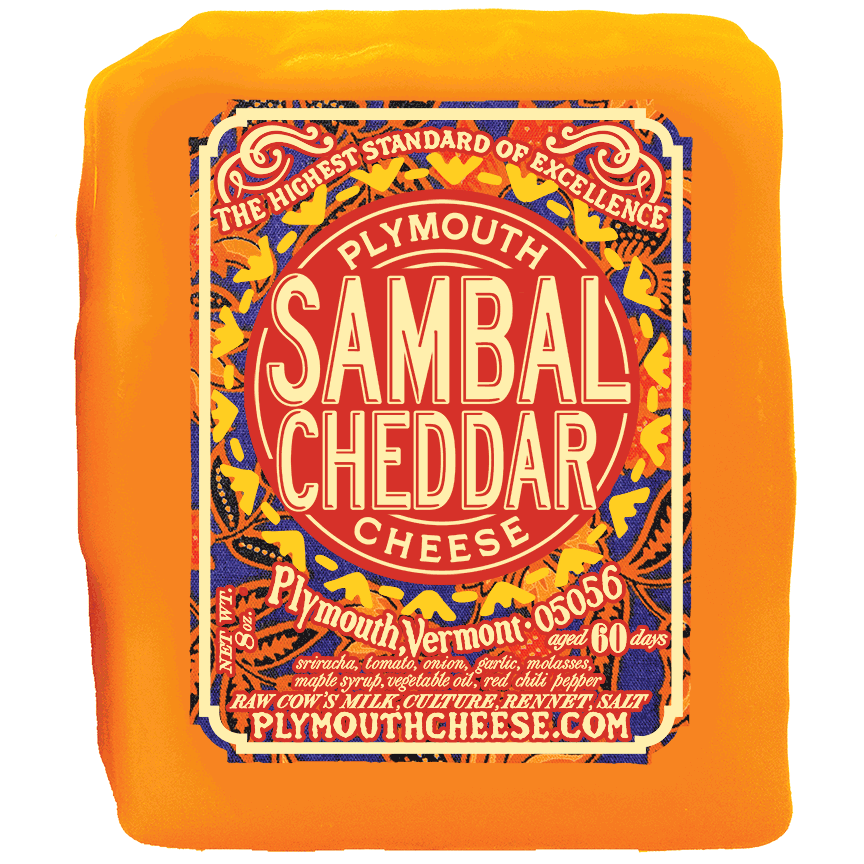 Sambal Cheddar 8 oz – Plymouth Cheese