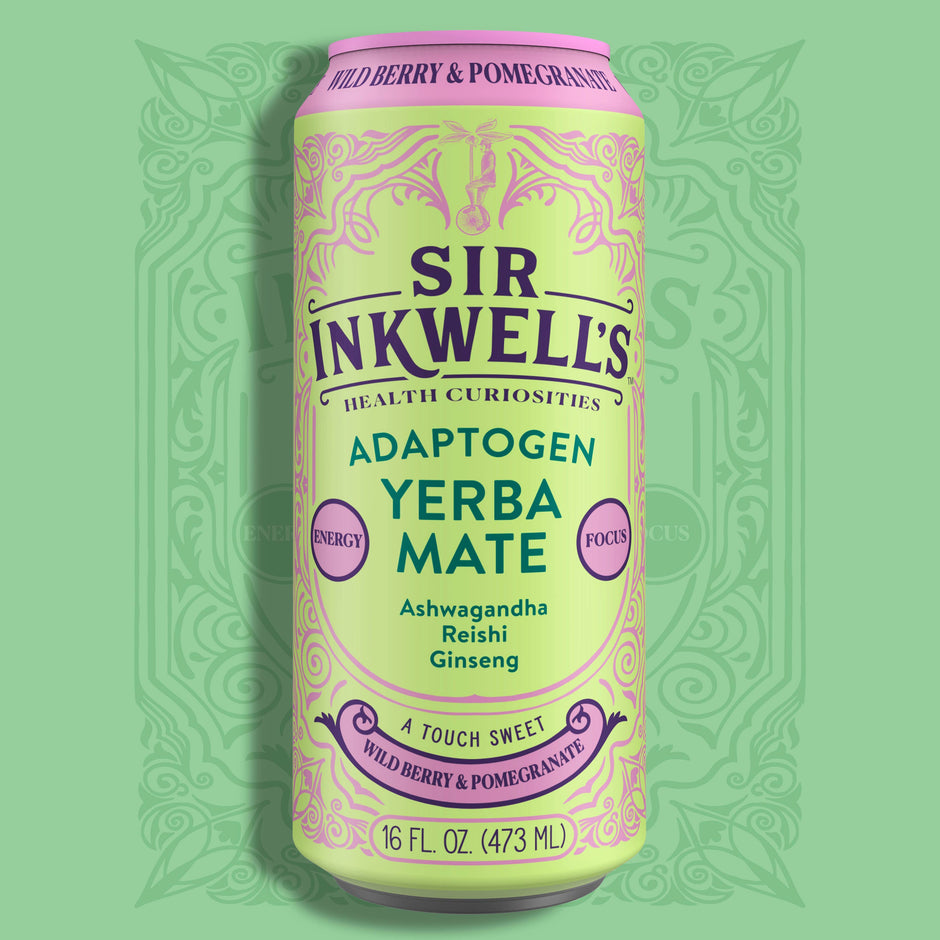 Adaptogen Infused Wild Berry & Pomegranate Yerba Mate 16 oz – Sir Inkwell Health Curiosities