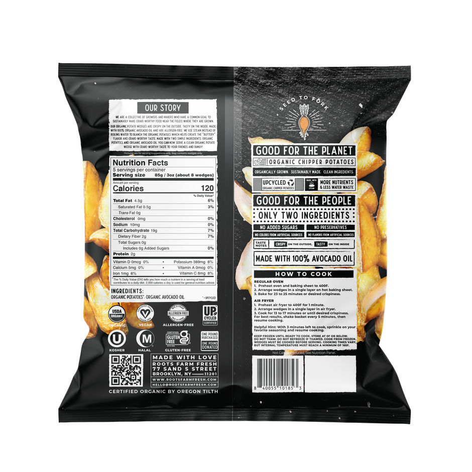 Organic White Potato Wedges 15oz - Roots Farm Fresh