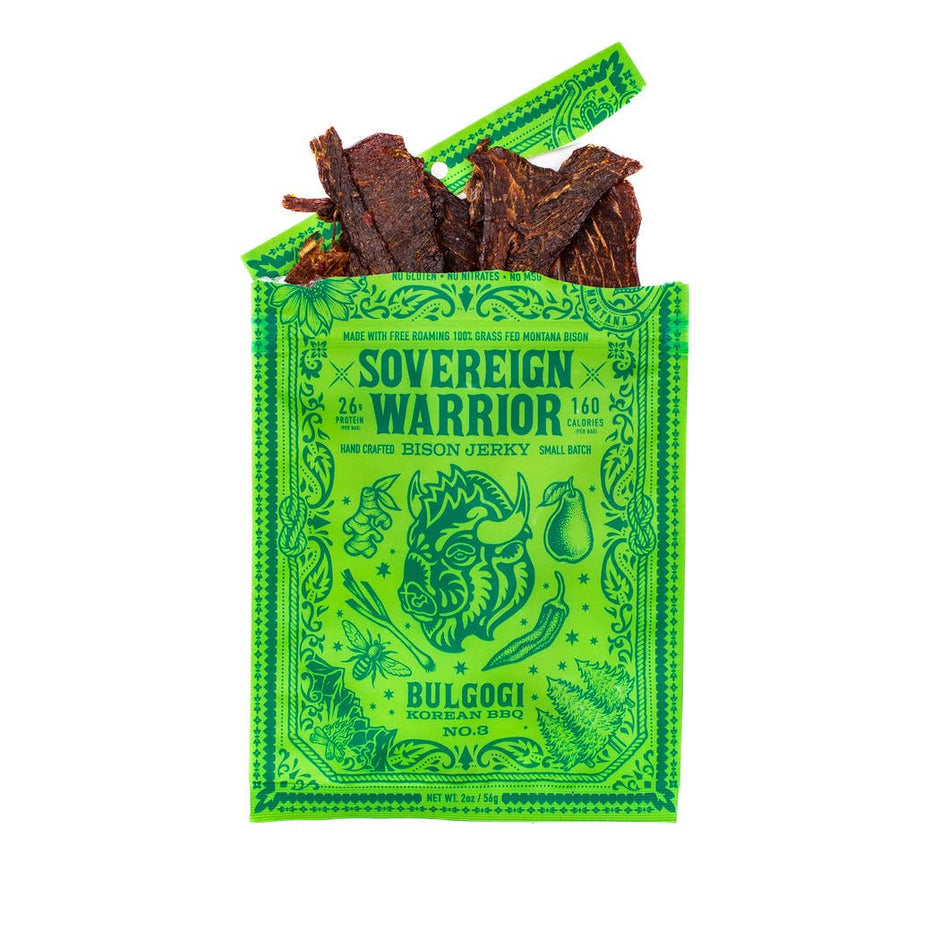 Bulgogi Korean BBQ Bison Jerky 2 oz – Sovereign Warrior Bison Jerky