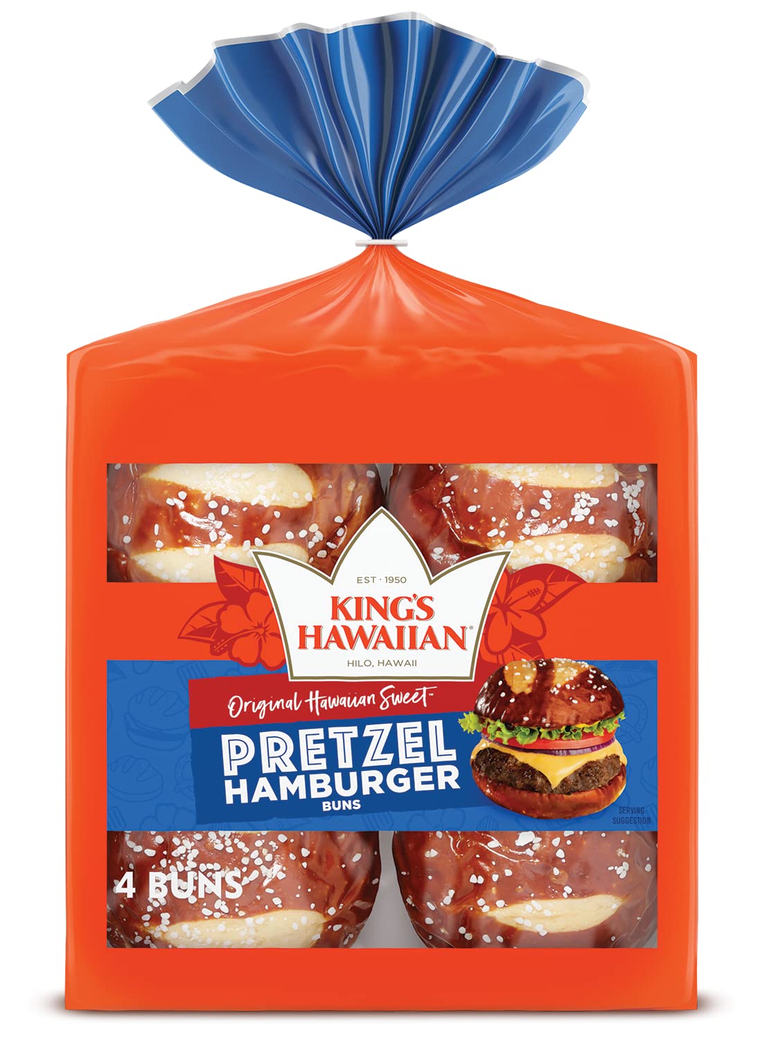Kings Hawaiian Original Hawaiian Sweet Pretzel Hamburger Buns | Kings Hawaiian | Grill House