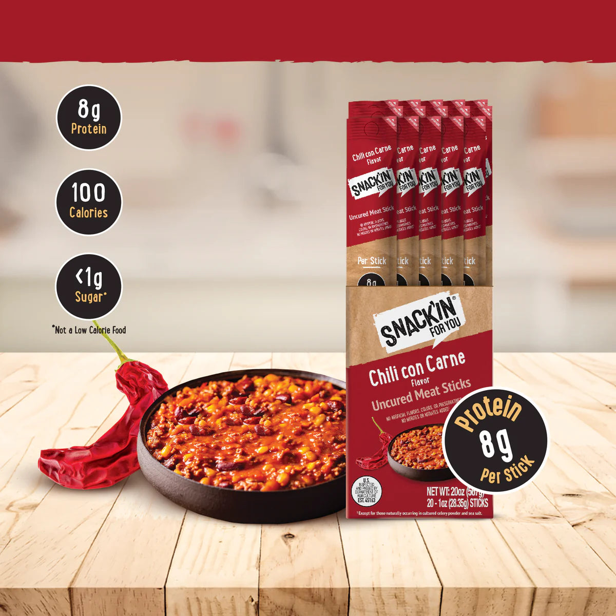 Meat Stick Chile con Carne 1 oz – Snakin for you