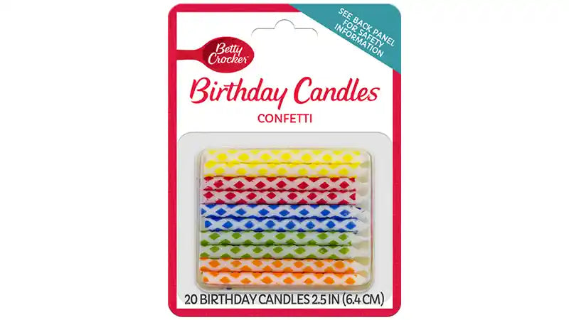Betty Crocker Confetti Birthday Candles 20pzBetty Crocker Grill House