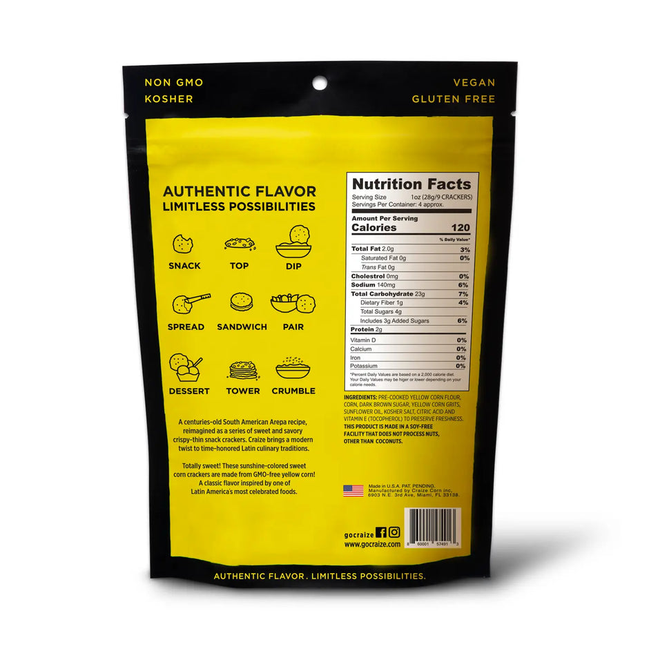Toasted Snack Crackers Sweet Corn 4oz - Craize