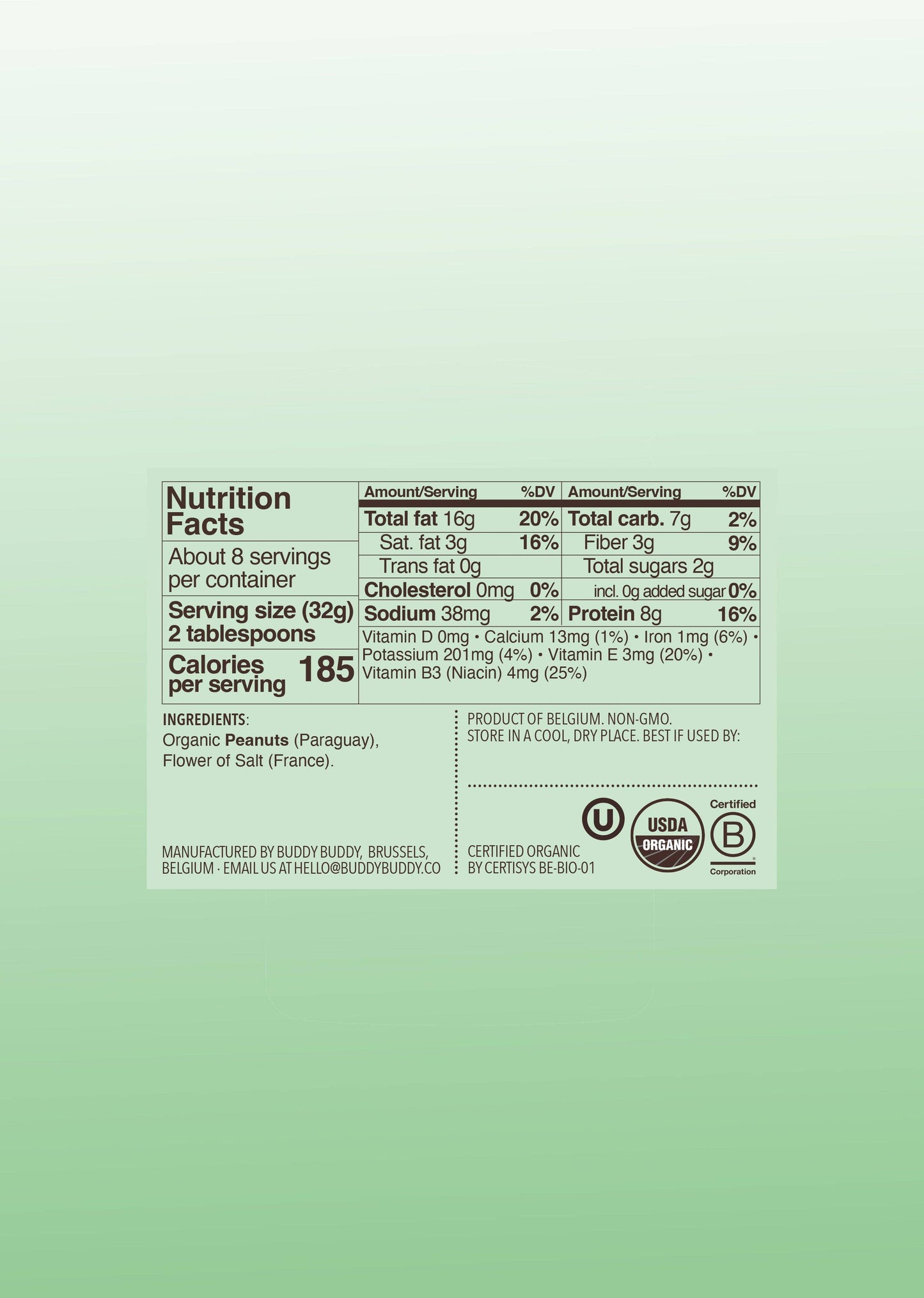Organic Peanut Butter 9.17oz - Buddy Buddy