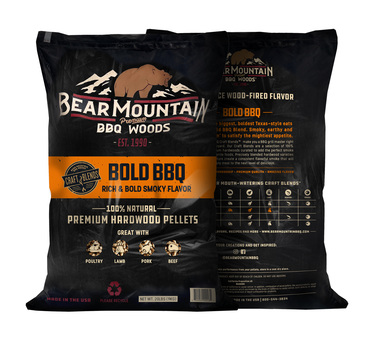 Bear Mountain Natural BBQ Bold Craft Blend BBQ Pellets | Bear Mountain | Grill House