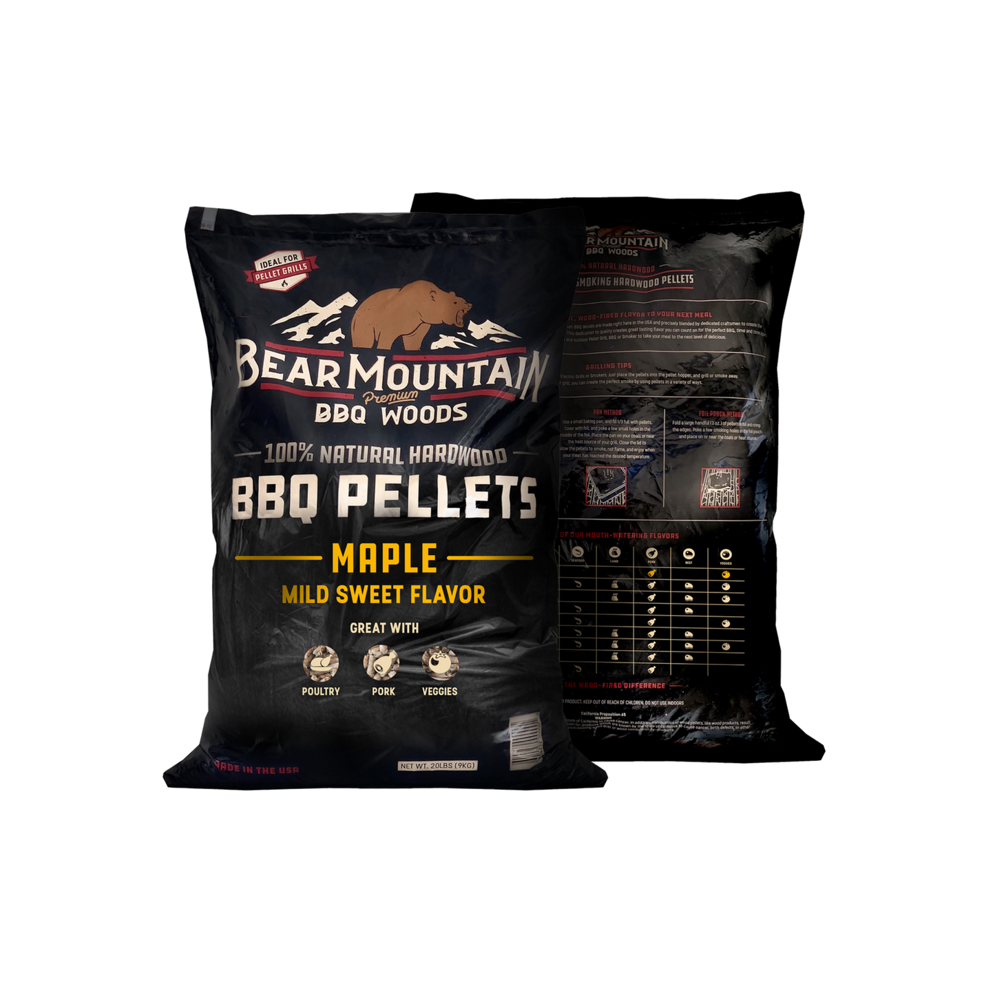 Hardwood Maple Sweet Flavor Pellets – Bear Mountain 20 LB