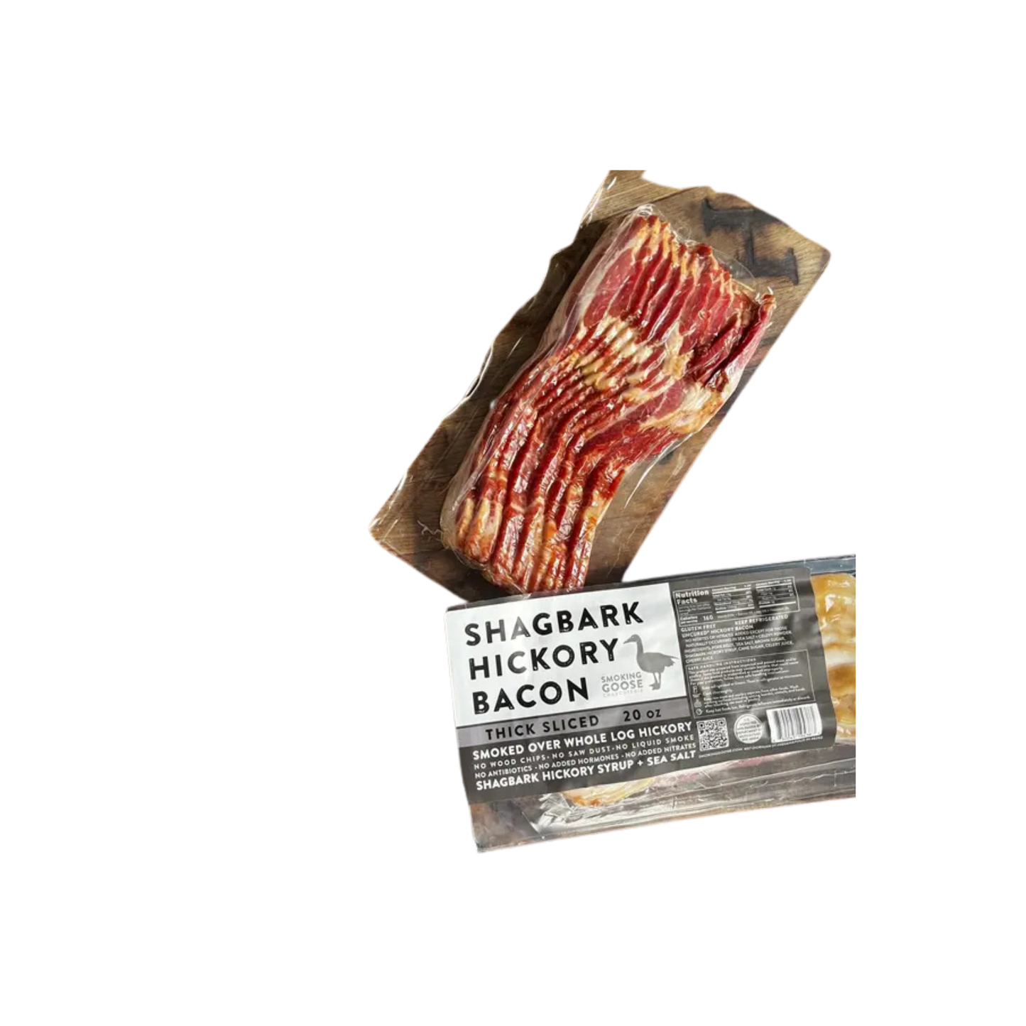 Thick-Sliced Shagbark Hickory Bacon 20oz - Smoking Goose
