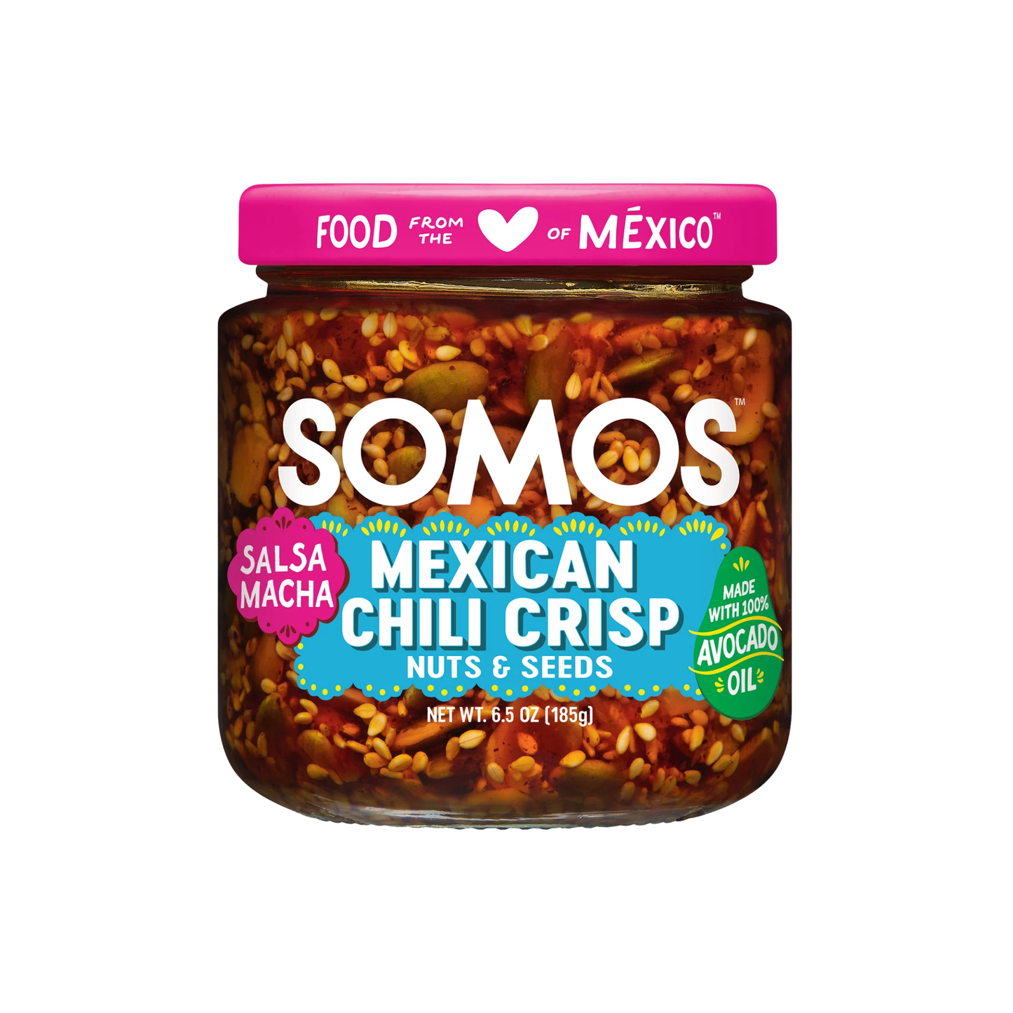Salsa Macha Mexican Chili Crisp Nuts & Seeds SOMOS - 6.5 oz