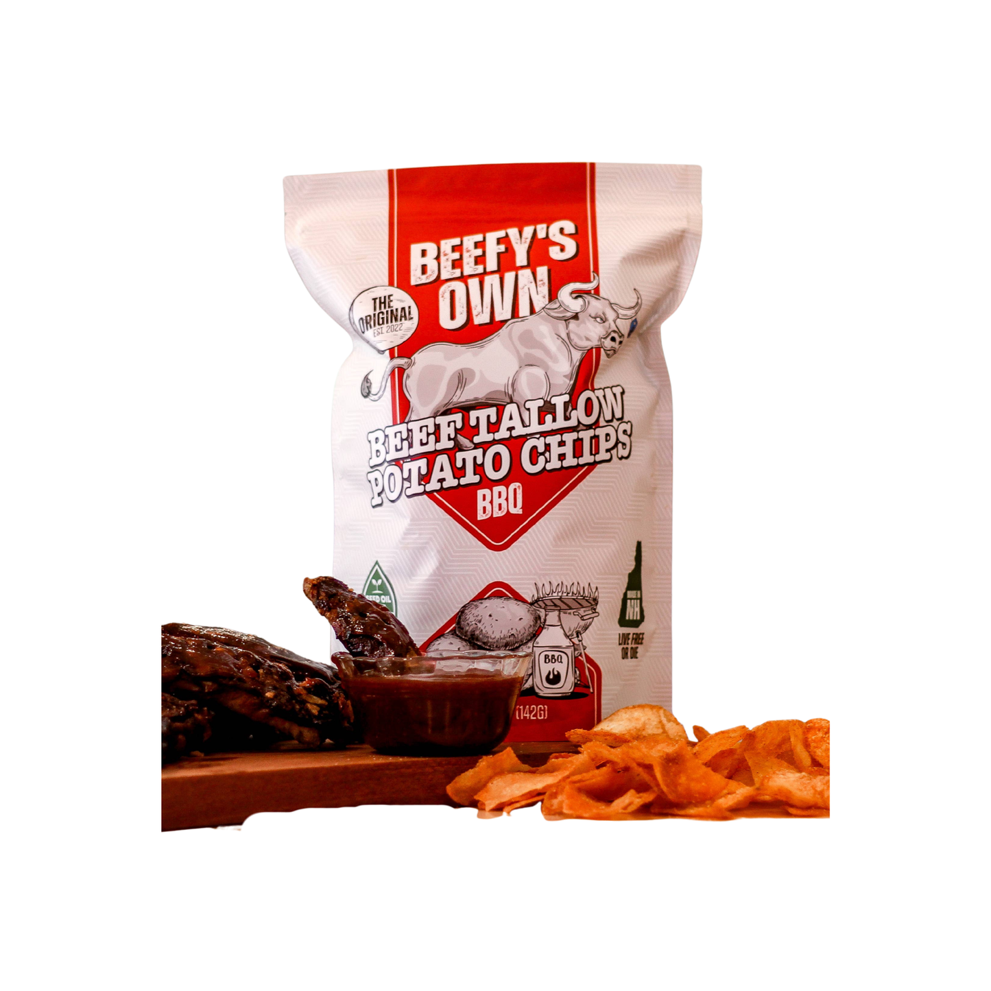 Beef Tallow Potato Chips BBQ 5 oz – Beefy's Own