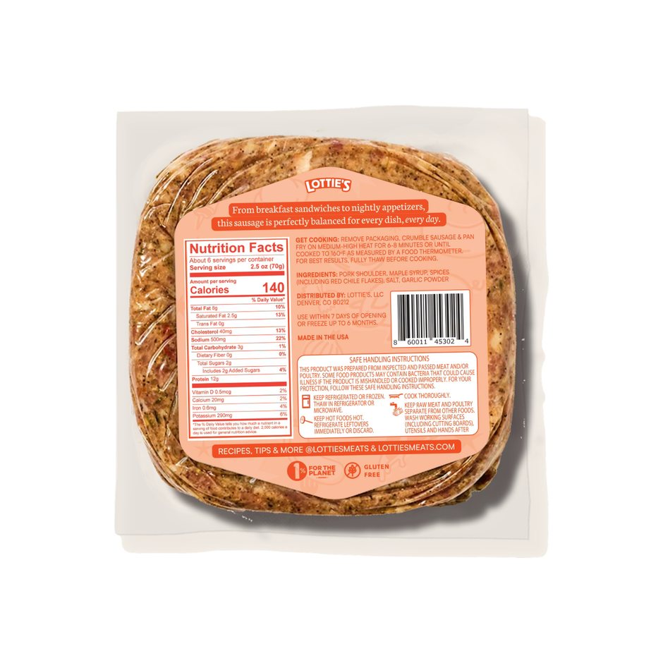 Everyday Breakfast Sausage Ground Pork Blends 16 oz – Lotties Meats