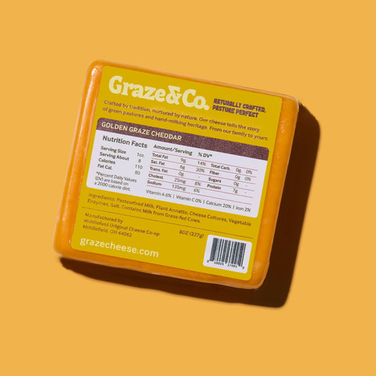 Golden Graze Cheddar 8oz Artisanal Cheese - Graze & Co