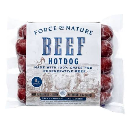 Grass Fed Beef Hot Dogs 8oz - Force of Nature