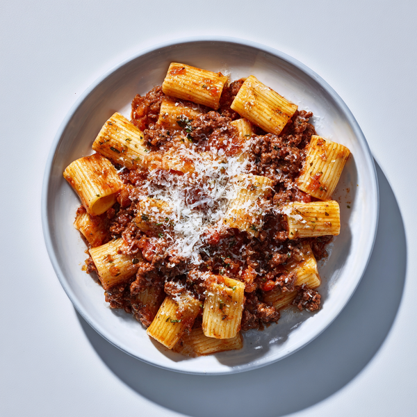Steakhouse Beef Bolognese with Rigatoni & Parmesan