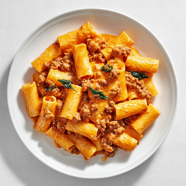 Calabrian Sausage Rigatoni with Vodka Cream Sauce