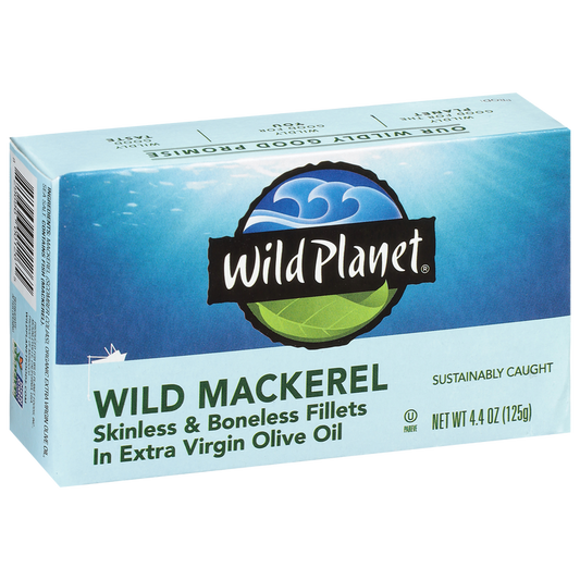 Wild Planet Wild Mackerel Fillets In Extra Virgin Olive Oil 4.4Oz  | Wild Planet | Grill House