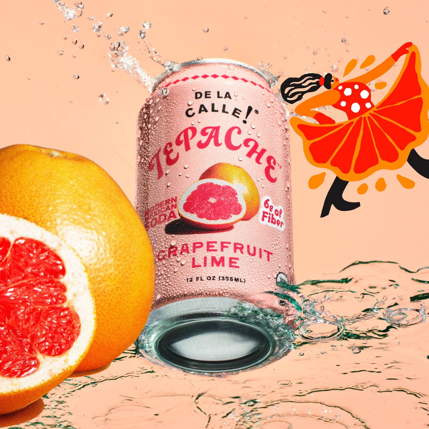 Grapefruit Lime Tepache Mexican Soda 12oz - De La Calle
