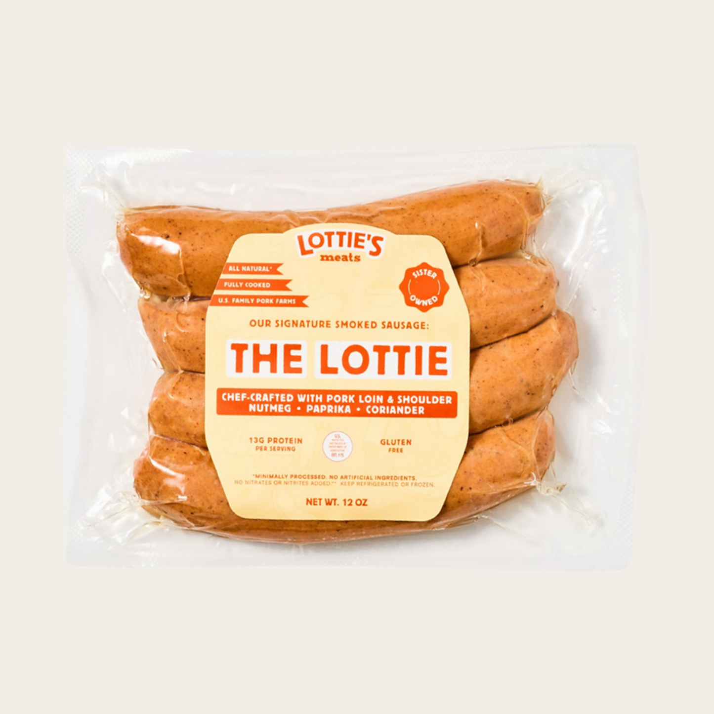 The Lottie Fully Cooked Pork Sausage 12 oz – Lotties Meats