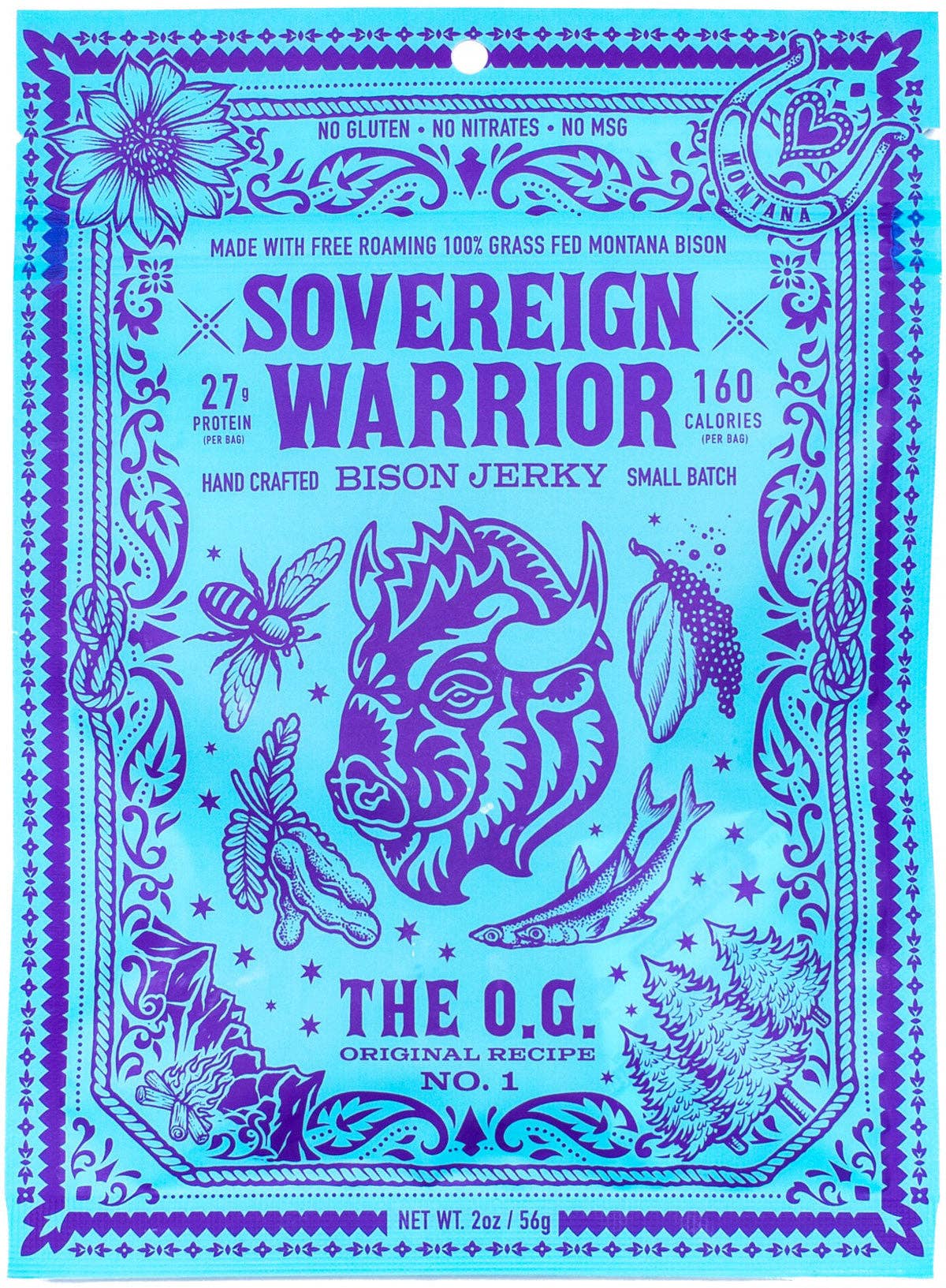 The O.G. Original Recipe Bison Jerky 2.4 oz – Sovereign Warrior Bison Jerky