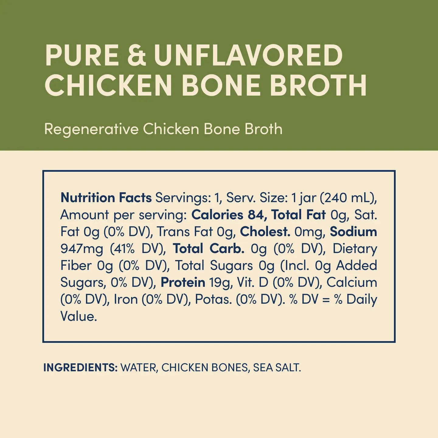 Chicken Bone Broth 100% Pasture-Raised & Regenerative 14fl oz - Fond