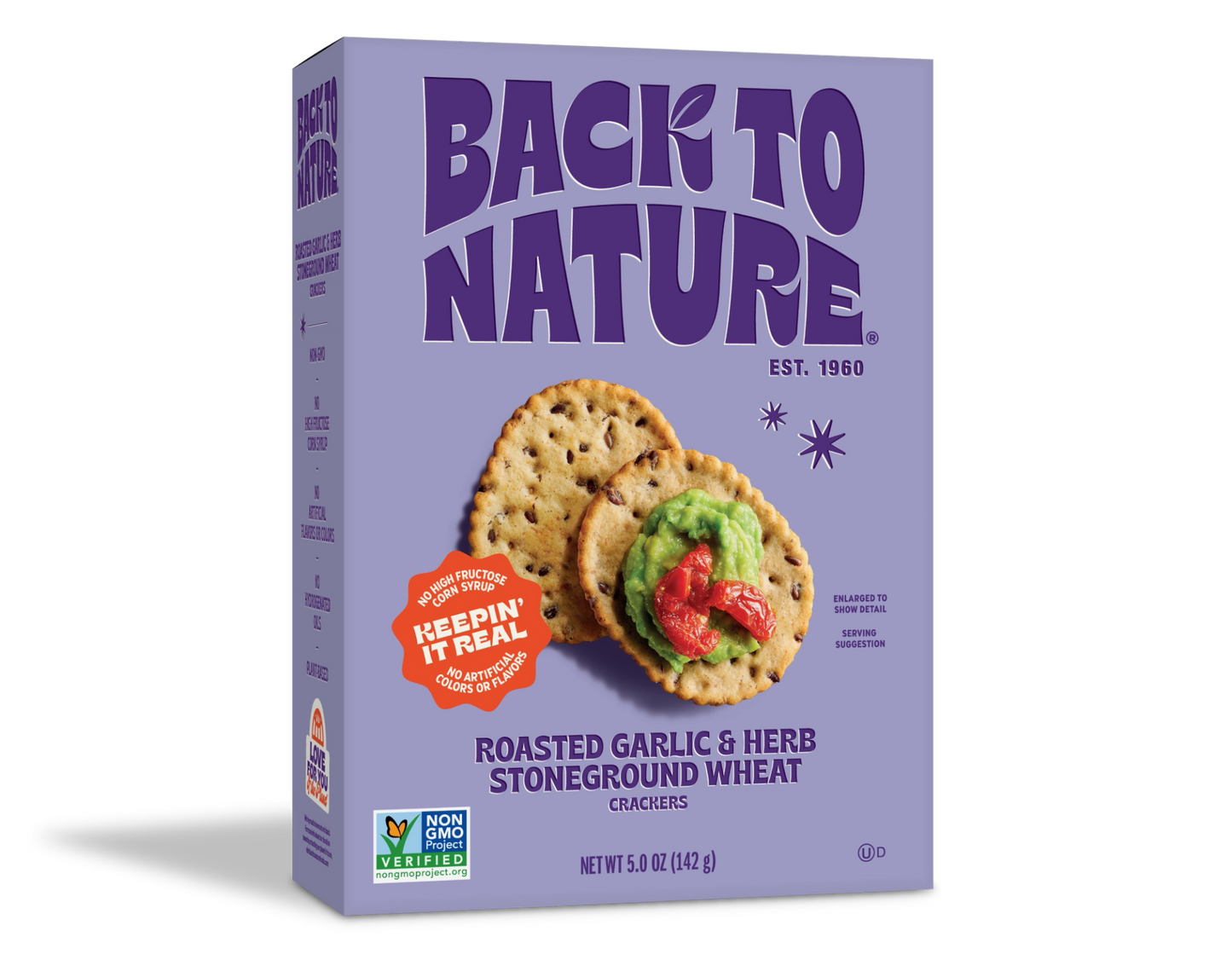 Back to Nature Roasted Garlic & Herb Stoneground Wheat Crackers | Back to Nature | Grill House