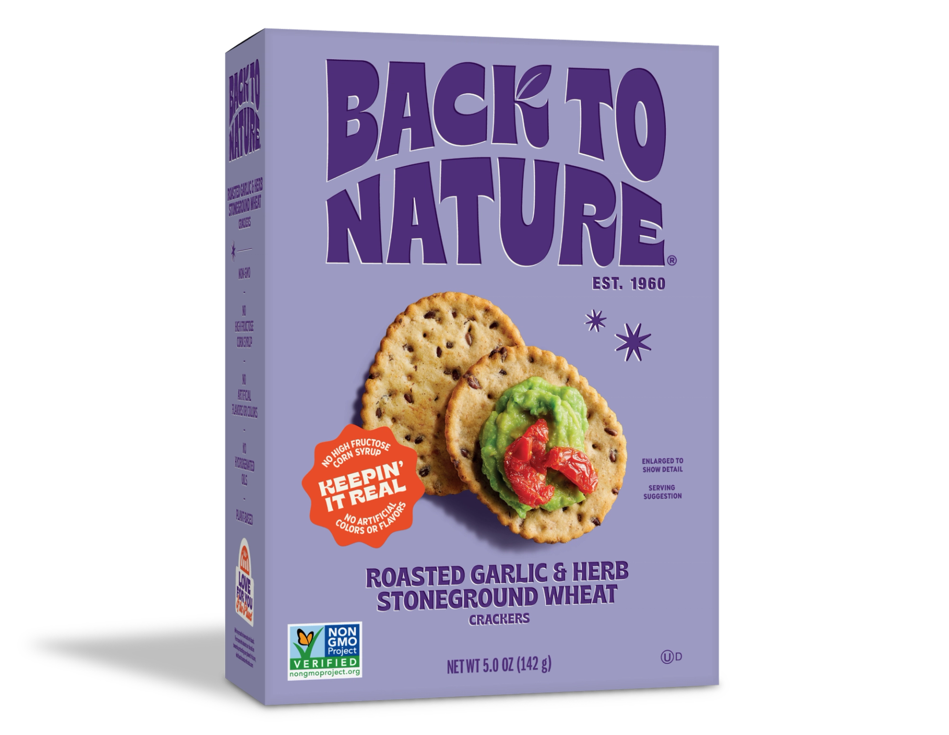 Back to Nature Roasted Garlic & Herb Stoneground Wheat Crackers | Back to Nature | Grill House