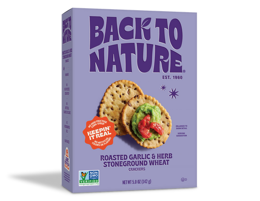 Back to Nature Roasted Garlic & Herb Stoneground Wheat Crackers | Back to Nature | Grill House