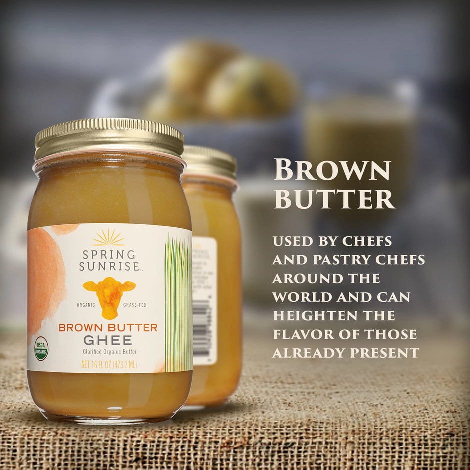 Brown Butter Ghee Organic & Grass-Fed 16oz - Spring Sunrise Natural Foods