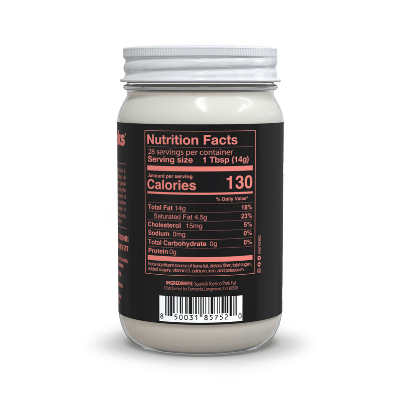 Spanish Iberico Lard Pasture Raised Cooking Oil 14 oz - Fatworks