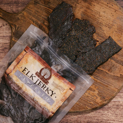 Black Peppered Elk Jerky 3 oz – Mahogany Smoked Meats