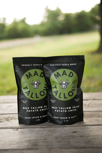 Space City Sour Cream & Onion Beef Tallow Chips 4oz - Mad Tallow