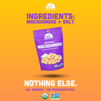 Dry Roasted Macadamias with Sea Salt 4 oz – Mavuno Harvest Organics