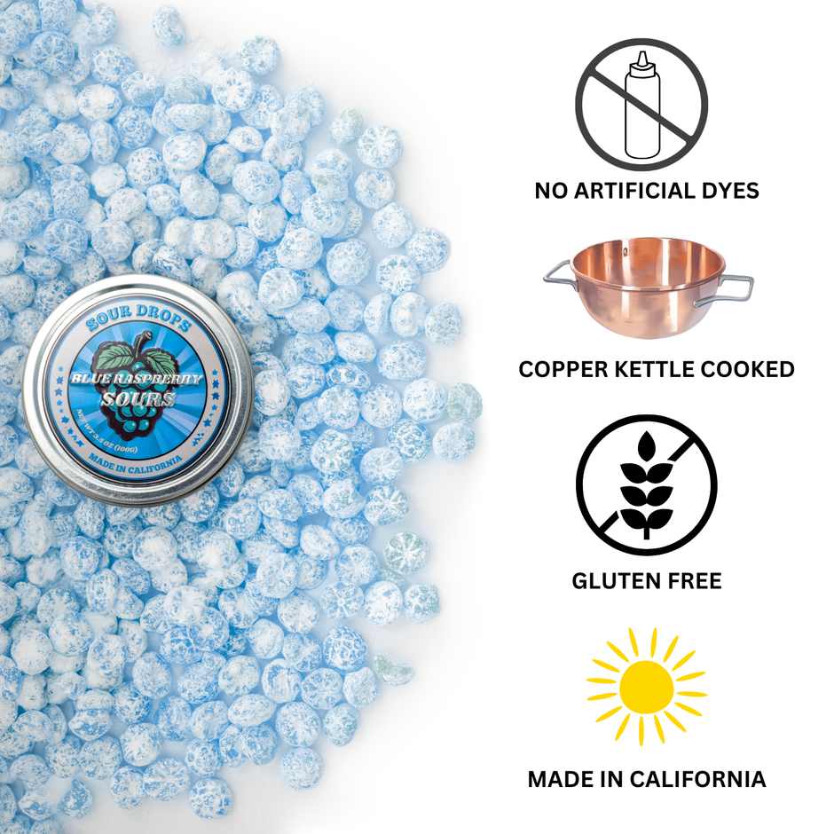 Blue Raspberry Sours: Dye-Free Candy Tins 3.5oz