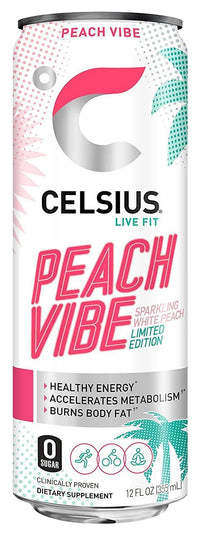 Peach Vibes Sparkling Fitness Drink 12 oz – Celsius