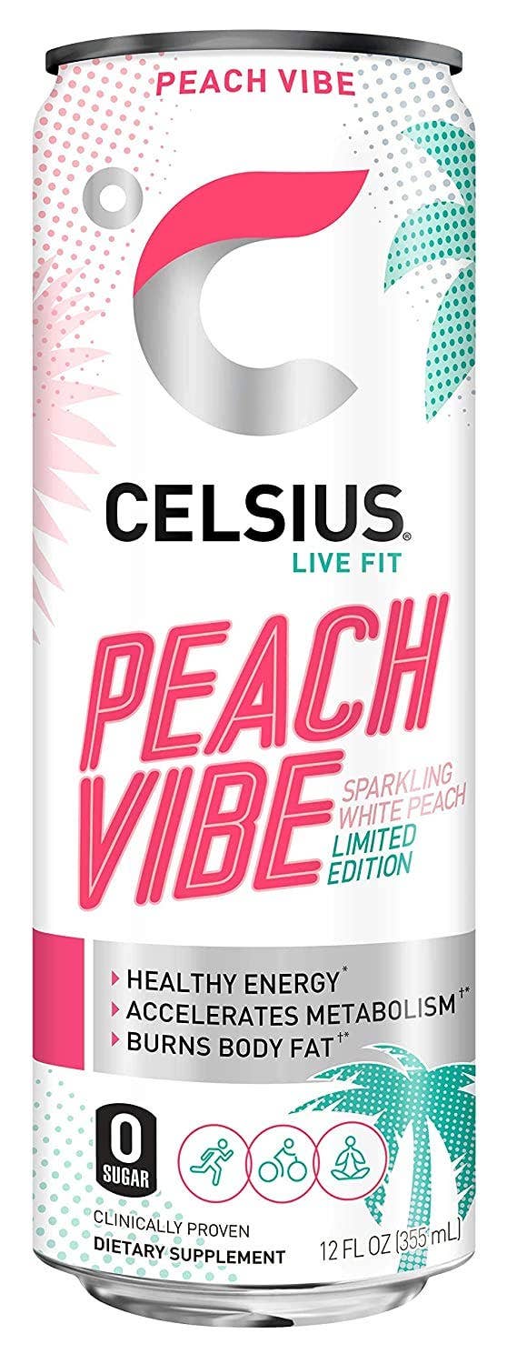 Peach Vibes Sparkling Fitness Drink 12 oz – Celsius