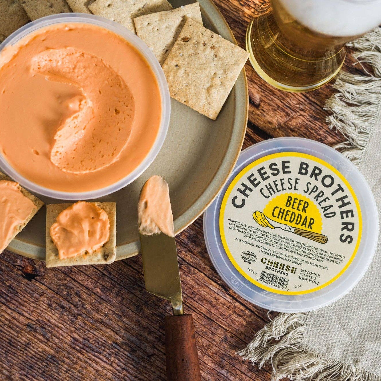 Beer Cheddar Cheese Spread 8oz - Cheese Brothers