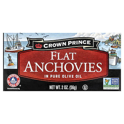 Crown Prince Flat Anchovies In Pure Olive Oil 2 Oz  | Crown Prince | Grill House