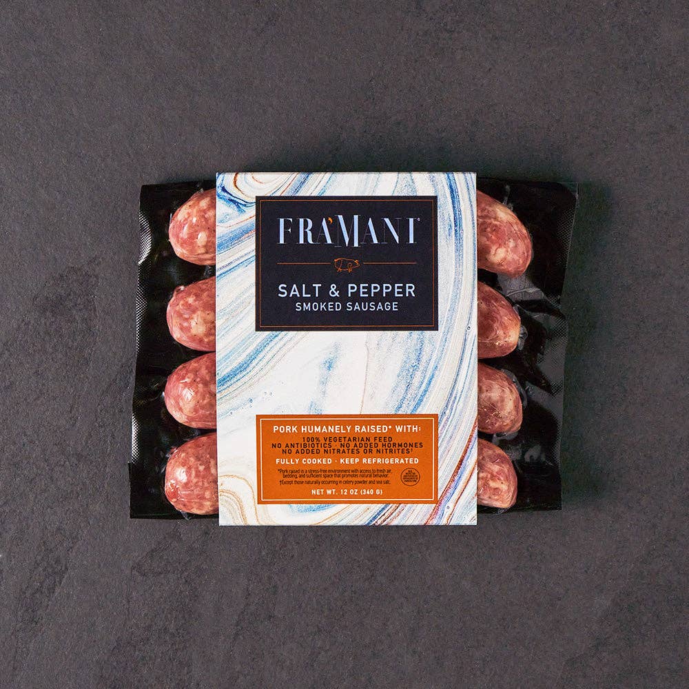 Salt & Pepper Fully Cooked Sausage 12 oz – Fra Mani
