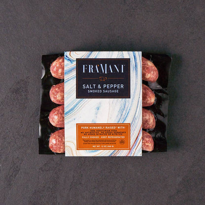 Salt & Pepper Fully Cooked Sausage 12 oz – Fra Mani