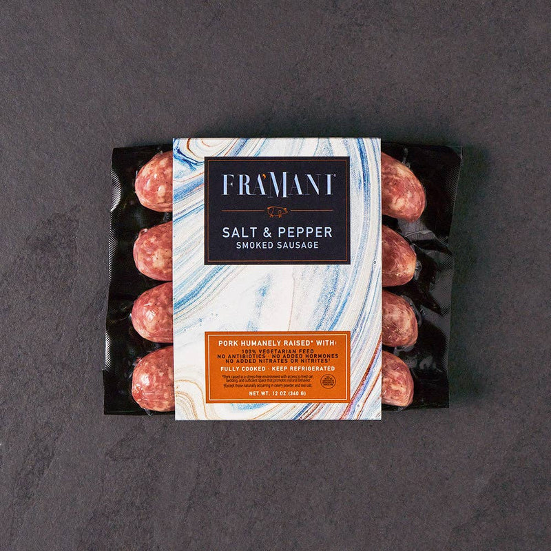 Salt & Pepper Fully Cooked Sausage 12 oz – Fra Mani