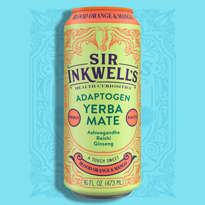 Adaptogen Infused Blood Orange & Mango Yerba Mate 16 oz – Sir Inkwell Health Curiosities