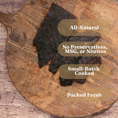 Black Peppered Elk Jerky 3 oz – Mahogany Smoked Meats
