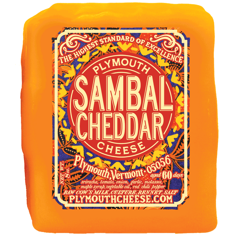 Sambal Cheddar 8 oz – Plymouth Cheese