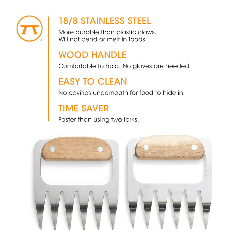 Stainless Steel Meat Shredding Bear Claws 4.4" x 4.2" - Outset